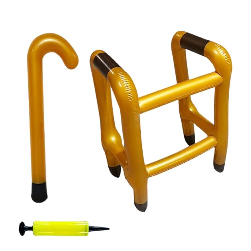 Bastón hinchable y andador para personas mayores, disfraz de bastón, accesorio para bastón hinchable, decoración para padres, mujeres, ancianos, Halloween, fiestas, adultos, jubilados, ancianos