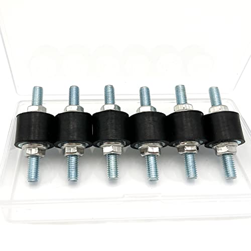 M6 Rubber Isolator Mounts with Lock Nuts (6 Pack)