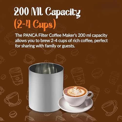 Image of South Indian Filter Coffee Maker - 200 Ml | 2-4 Cups | Stainless Steel | Filter Coffee Maker | Madras Kaapi Kappi | Coffee Brewer (Stainless-Steel)