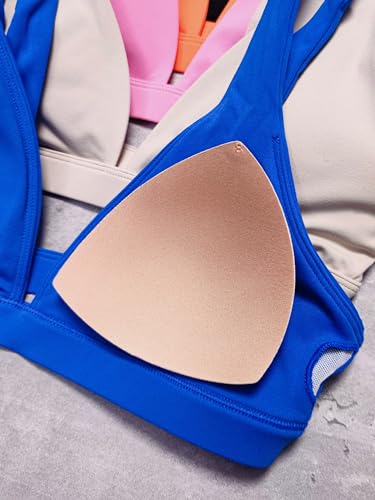 Image of ABOCIW Womens Deep V Neck Sports Bra Padded Low Impact Fitness Yoga Bra U Back Wireless Gym Workout Bra Crop Top