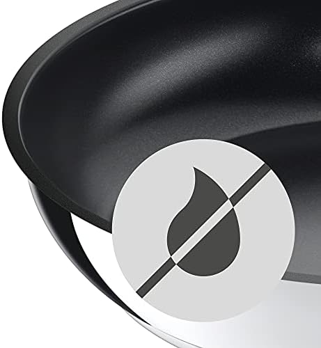 WMF Patelnia powlekana Ø 28 cm Ceradur Rim plastikowy uchwyt z trudnopalnymi środkami Cromargan® Ceradur ze stali nierdzewnej nadaje się do indukcyjnego mycia ręcznego