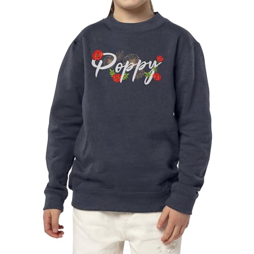 Sweatshirt enfant coquelicot imprimé d'amour et de nature