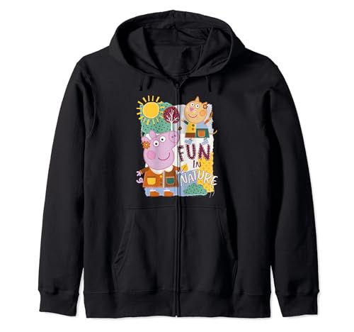 Peppa Pig sweat à capuche zippé enfant veste colorée motif nature avec Candy Cat