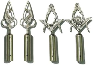 Masonic BLUE LODGE RODS & TOPS, MM , Silver Color Freemason Masonic Pole Topper