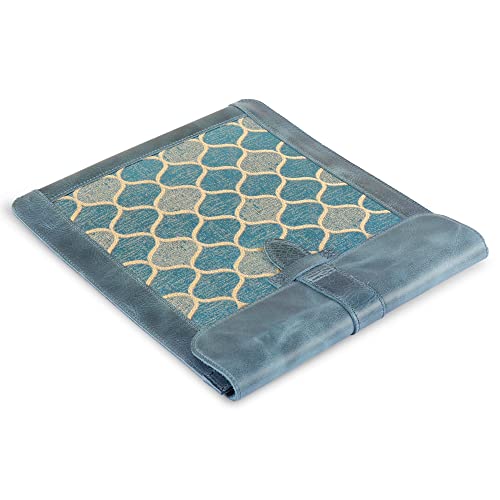 Londo Genuine Leather Keyboard Tablet Sleeve Case for 12.9" Tablets - Top Grain Leder - Secure Closure, Blue - Image 2