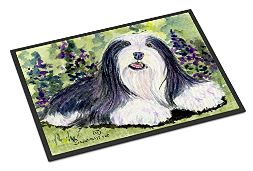 Caroline's Treasures SS8816JMAT Bearded Collie Doormat 24x36 Front Door Mat Indoor Outdoor Rugs for Entryway, Non Slip Washable Low Pile, 24H X 36W
