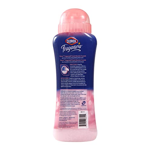 Image of Clorox Fraganzia Laundry Scent Booster Crystals, In-Wash Fragrance Beads for Fresh-Smelling Clothes & Linens, Safe for All Fabrics & Colors, Easy-Pour Bottle, Rose Scent, 18 Oz, 2 Pack