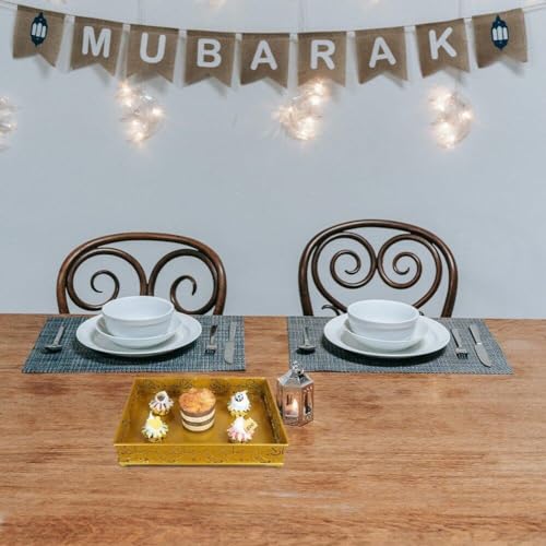 Bandejas Ramadán Moon de diseño elegante para servir y almacenar alimentos en fiestas de Eid Mubarak 8