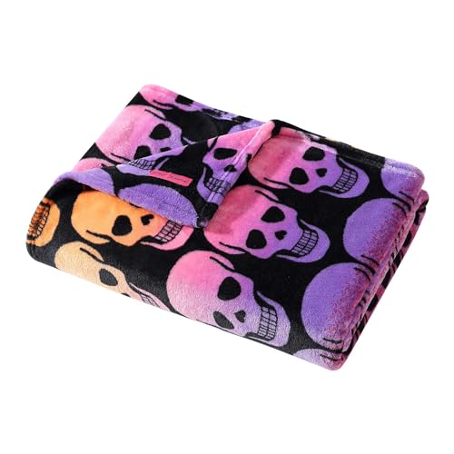 Image of Betsey Johnson - Blanket, Buttery-Soft Throw Blanket for Couch or Bed, Boldly Plush & Oversized Bedding (Skull Ombre Black, 50 inch x 70 inch)