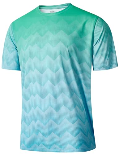 iCKER Herren Sport T-Shirts Funktionsshirt Schnelltrocknend Kurzarm Sommer T-Shirts Atmungsaktiv Laufshirt