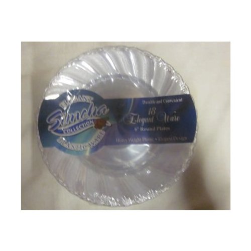 Simcha Collection Clear Plastic Bread and Butter Plates - 6" | Pack of 18