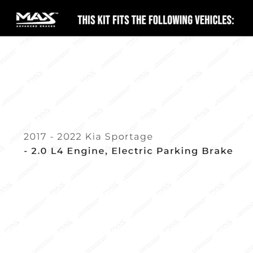 Image of Max Advanced Brakes Front & Rear Brake Kit Compatible With 2017 2018 2019 2020 2021 2022 Kia Sportage w /2.0 L4 Engine Replacement Premium OE Disc Brake Rotors and Ceramic Brake Pads