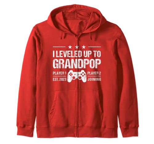 I Leveled Up To Grandpop Est 2023 - Funny New Grandpa Gamer Sudadera con Capucha