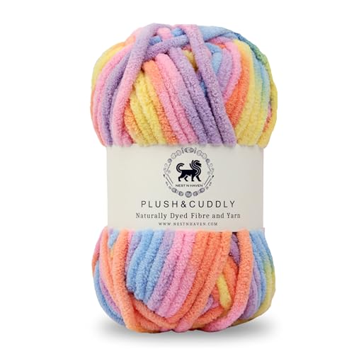 Image of NESTNHAVEN, Plush & Cuddly, Chenille Yarn Supersoft Knitting Wool Ball, (1 Ball /100 Gram Each) Multi Colour Ball Suitable for Craft, Babywear, Baby Blankets, 5 Bulky, Shade no - NNHB024