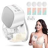 Electric Wearable Breast Pump, Hands-Free Portable Wireless Breastfeeding Pump, Spill-Proof Quiet Pain-Free Breast Pump with 2 Mode & 5 Levels(24mm)
