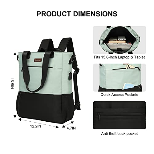 Convertible Backpack Bundle Tote Women Laptop Daypack Water Resistant Wide Top Open Casual Sunday School Bag for Work Computer College School Fits 15.6-Inch Laptop & Tablet4