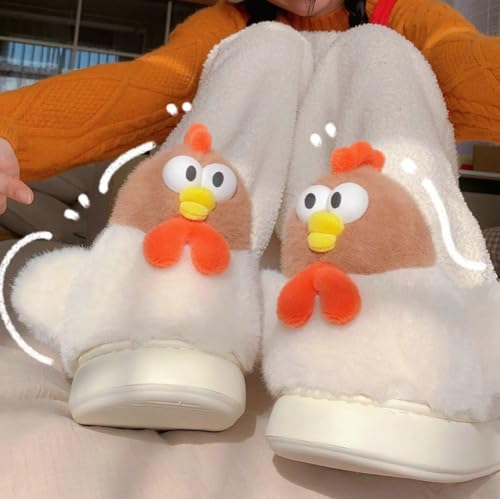 Halemet Cute Chicken Slippers for Women Cartoon Animal Slippers for Women Cozy Plush Non-Slip House Slipper Indoor Outdoor4