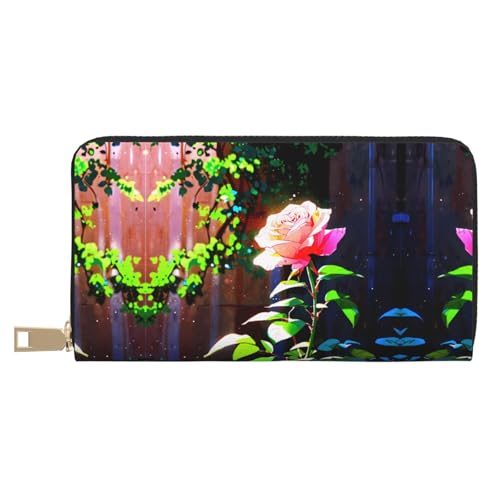 Cartera de mano rosa espinosa brillante bolso móvil versátil