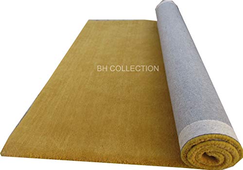 Image of Classical Look Plain Handmade Carpet with Super Soft & Pure Woolen Carpet for Your BEDROOMS & Living Room with 1 INCH Pile Height 5 X 14 FEET (150x420 cm)