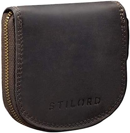 STILORD ‘Cash’ Mini Portafoglio Uomo Pelle Vintage Portamonete Slim Wallet Mini Scatola Portafoglio Piccolo in Pelle, Colore:marrone scuro