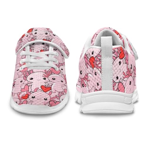Cute Axolotl Athletic Sneaker for Girls Boys Hiking Shoes Non Slip Tennis Fitness Walking Sneakers3