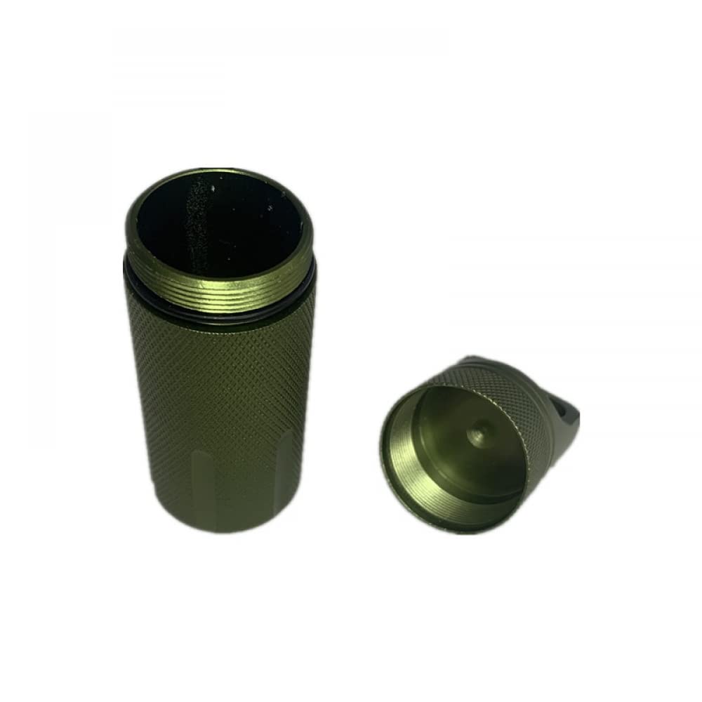ICH Opakowanie na zewnątrz, wodoodporna kapsułka EDC survivalowa, hermetyczna aluminiowa butelka na tabletki, zapałka, etui do przechowywania niezbędnych akcesoriów kempingowych (2 szt.)