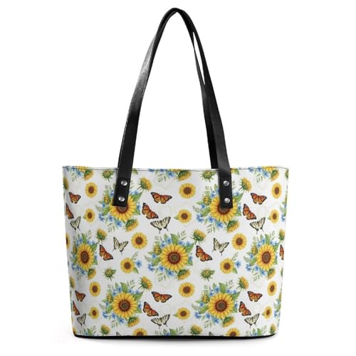 Bolso de trabajo tipo tote grande de cuero suave miniatura 1