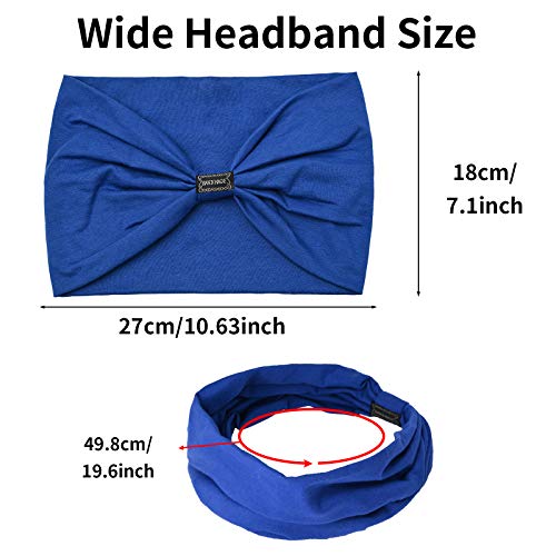 image for YMHPRIDE 6 Packs Wide Knotted Headband Elastic Boho Hairbands Stretchy