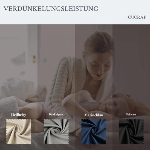 CUCRAF Gardinen mit Ösen Vorhang Blickdicht 2er Set H225 x B140 cm Thermovorhang Kälteschutz Navy Blau Verdunklungsvorhänge… – Ansicht 4