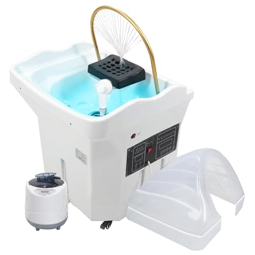Head Spa Machine - Depósito de agua de 60 L, lavabo de champú con cama de masaje, fumigación y terapia de luz para cuidado profesional de la cabeza