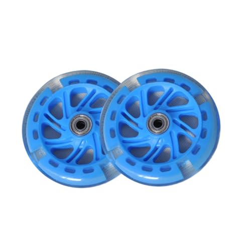2 piezas Ruedas Auxiliares de Entrenamiento para Bicicleta, Ruedas Estables Luminiscentes de PU con Rodamientos, Juego Azul para Estabilidad en Bicicleta para Niños miniatura 1
