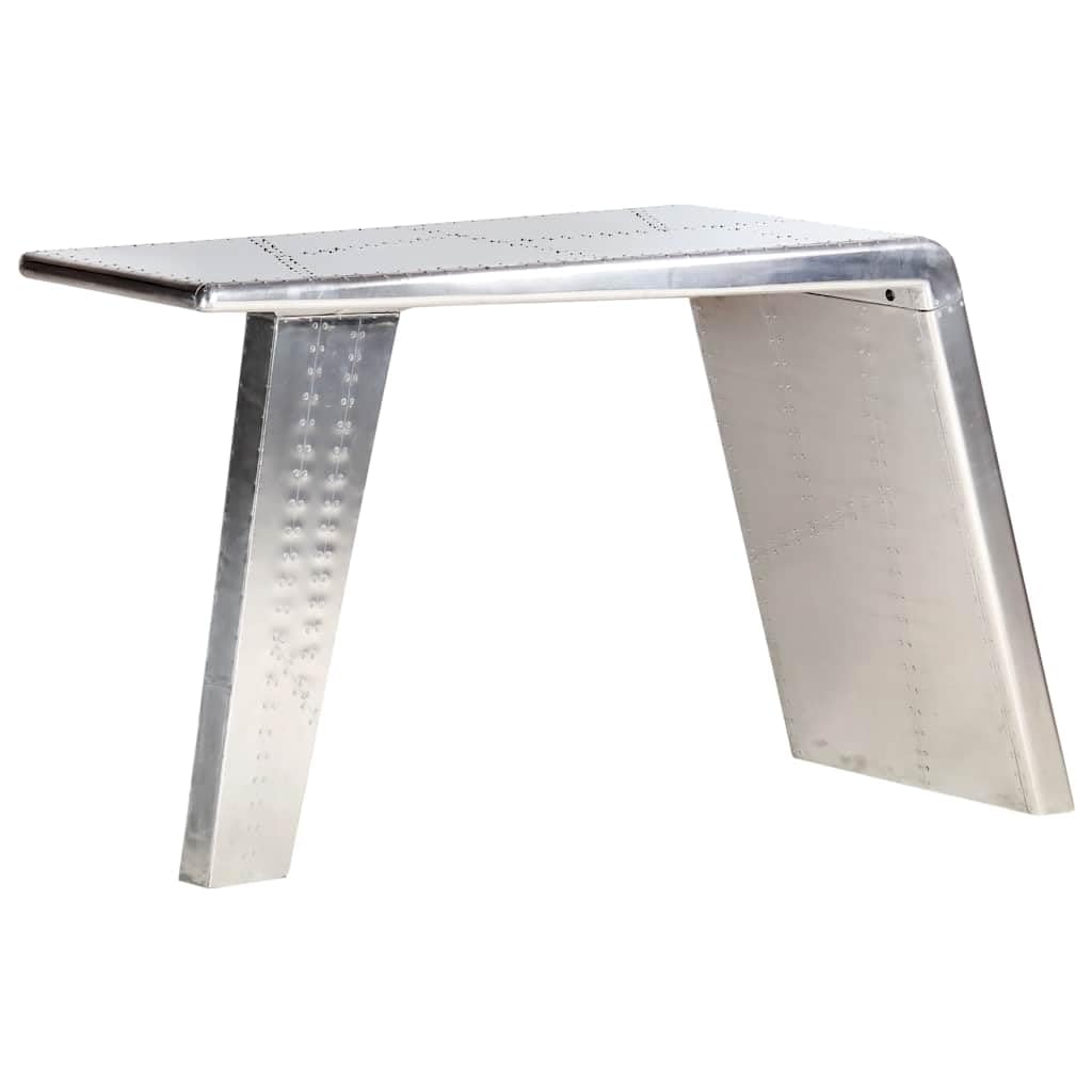 Biurko styl lotniczy 112 x 50 x 76 cm metal srebrny