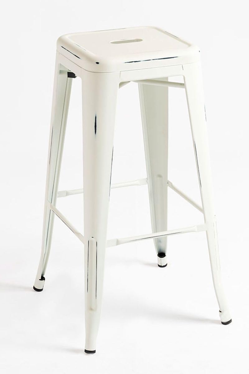 Regalos Miguel - Packs Taburetes Altos - Pack 2 Taburetes Torix Vintage - Blanco Vintage