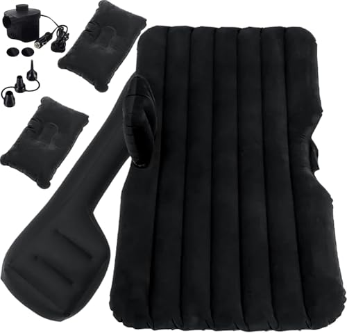 Image of Portable Exclusive Car Air Mattress Travel Car Sleeping Bed for Kids Inflatable Bed with 2 Pillow & Pump |Quick Inflate for Trips,Camping, Picnic (Black)