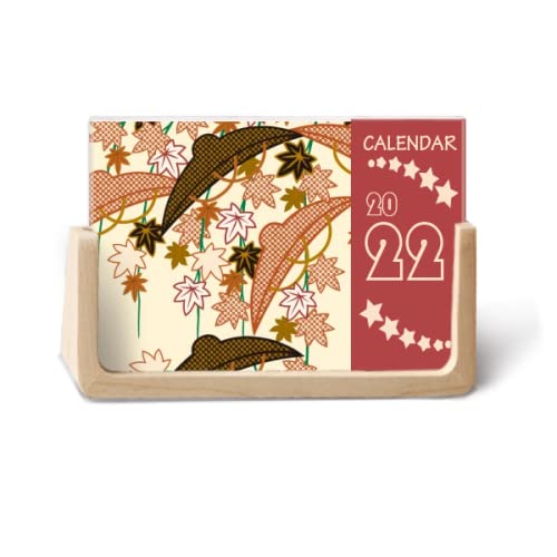 Calendrier de bureau 2022 peinture japonaise marron design 12 mois pour votre organisation