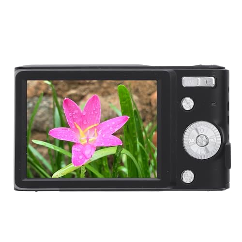 Cámara Digital Compacta 4K 50MP HD 16X Zoom Anti Shake Autococus Cámara Pequeña para Viajeros (Black)