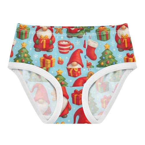 Joisal Toddler Girls Underwear 2t Cotton Little Girl Panties Print Underpants Briefs Cute Christmas Gnomes Red