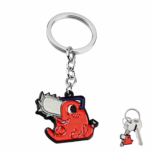 Voiakiu Anime Chainsaw Man Pochita Dog Alloy Keychain, Cute Cartoon l Alloy Llavero Llavero Llavero Accesorios, Niños Niñas Colgante Collar Regalo Cover