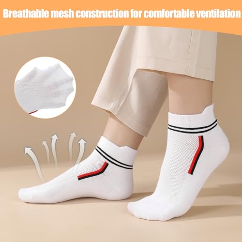 Jspupifip 6 Pairs Women Ankle Socks Athletic Running Low Cut Socks Cotton No Show Ankle Tab Sock US 6-93