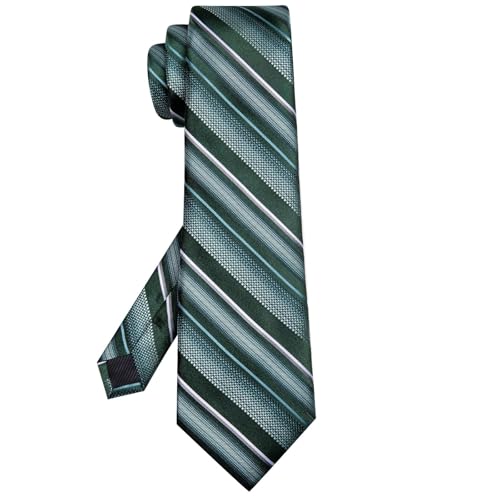 Image of Hi-Tie 63 inches Striped Paisley Extra Long Ties for Men Silk Necktie with Lapel Pin Tie Clip Big and Tall Men Formal Wedding
