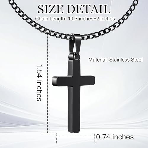 Image of Sereney Cross Necklace for Boys, 8th 9th 13th Birthday Gifts for Toddler Kids Teen Boys Girls, Baptism Gift Mustard Seed Jewelry as Rcia Christian Religious Necklace for Son Daughter Pendants