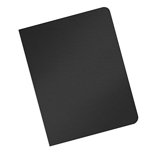 Leather Texture Paper Binding Covers - No Window - Round Corners - 16 Mil Tabloid/Ledger Size - Black Satin - Eco Friendly - 100 Pack