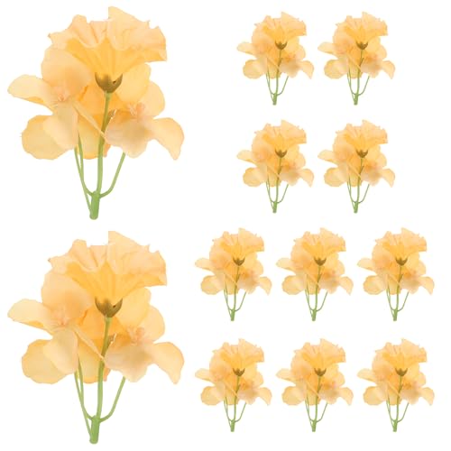 Fleur d'orchidée artificielle orange de 3.1 pouces pour centre de table raffiné