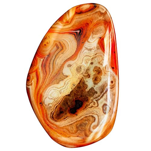 Agate Stone, Irregular Polished Banded Agate Crystals Large Healing Stones Palm Stone Rock Decor Gemstone Collection (Banded Agate-1Pcs (2"-2.7")) #TOP8