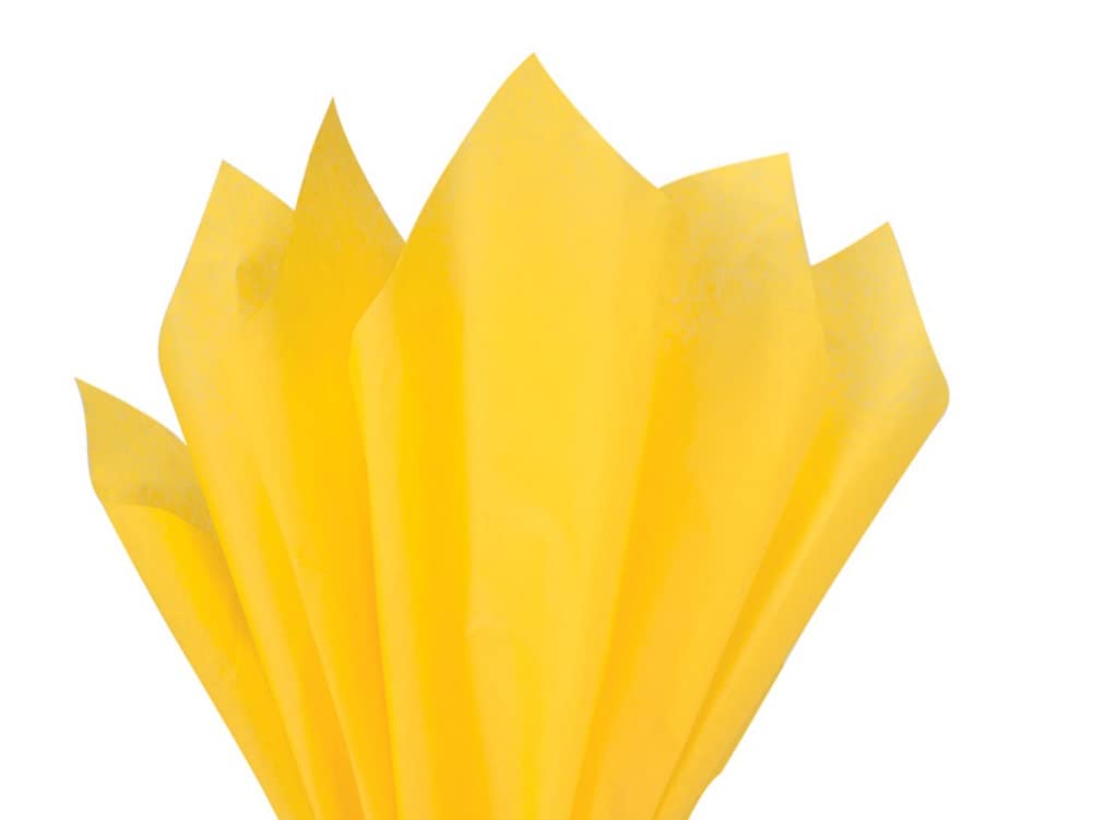 MustBeBonkers Tissue Wrapping Paper Sheets - 16gms - Acid Free - 50x75 cm (Yellow, 25)