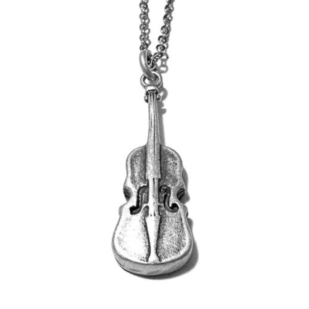 Collana con Violino in Argento 925 Invecchiato – Gioiello Musicale Unisex, Idea Regalo per Musicisti, Amanti della Musica e Strumenti a Corda - cll2152