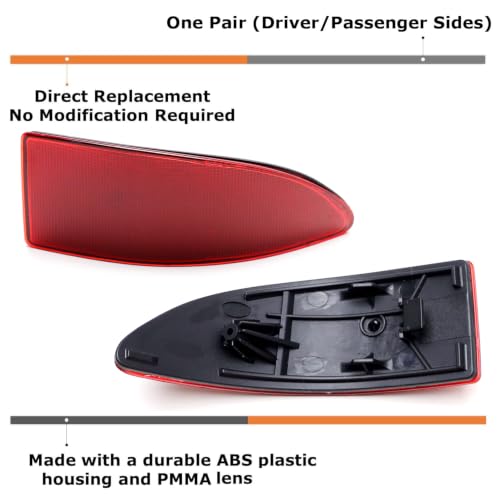 Image of iJDMTOY OE-Spec Red Lens Rear Bumper Reflector Lenses Compatible With 2006-2013 Lexus IS IS250 IS350, LH & RH Assembly