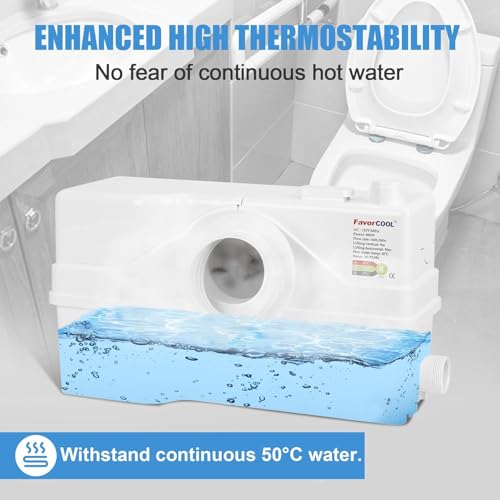 Image of Sink Sewerage Pump 800W, Macerating Toilet Pump 10800 L /h Flow, 29.5ft /9m Head for Basement Upflush Toilet, Macerator Sewerage Sump Pump System With 3 Water Inlets For Bathtub, Laundry And Sink