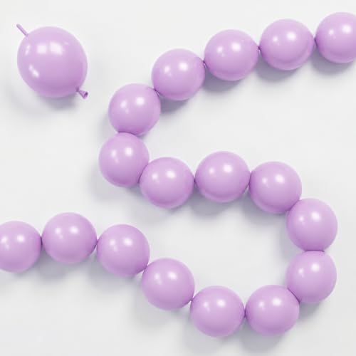 Image of Light Purple Linking Balloons, 100PCS 6 Inch Lavender Quick Link Balloons | Pastel Purple Balloons for Birthday Bridal Baby Shower Wedding Princess Coquette Fairy Butterfly Mermaid Party Decorations