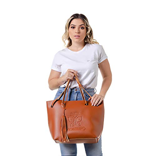 Kit De Bolsa + Nécessaire + Carteira Lisboa Alice Monteiro Cor:Laranja